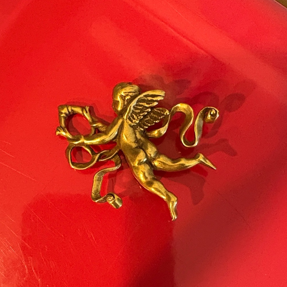 Gold Angel Accent Brooch-